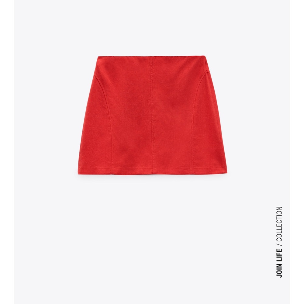 NWT ZARA Linen Mini Skirt S - Picture 8 of 10